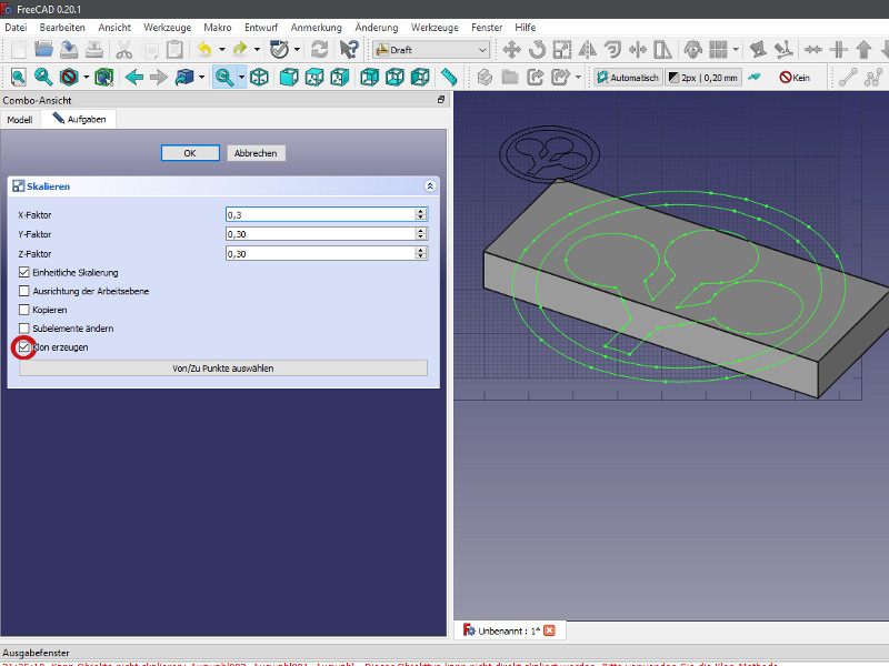 FreeCAD skalieren 2